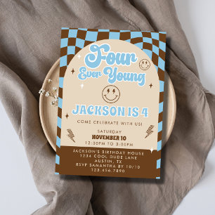 Convites Retrô Legal Quatro Meninos 4 Festa de Aniversário