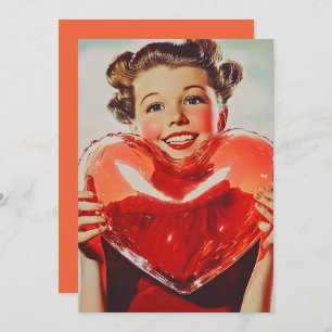 Convites Retro Love: 1950 Heart Glow