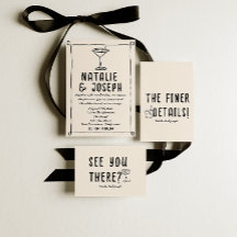 Retro Mão Desenhada Cocktail Escrito Casamento Qui