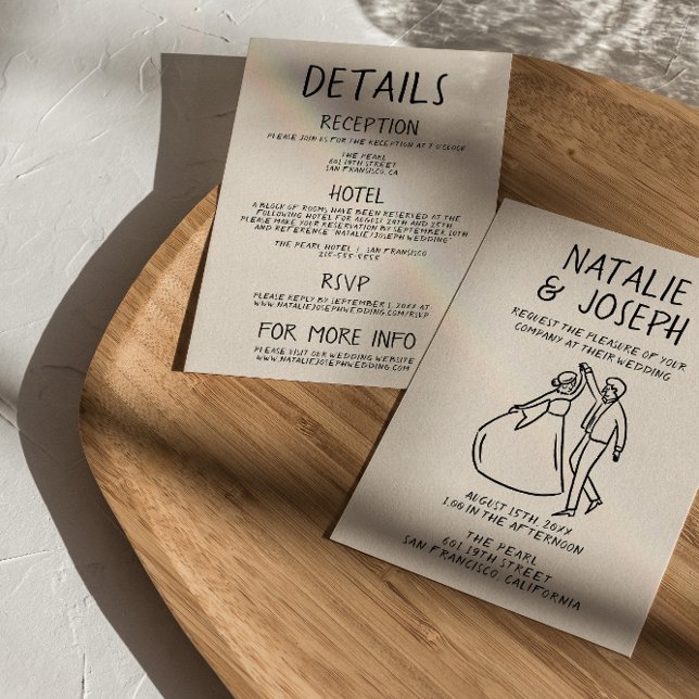 Convites Retro Mão Desenhada Esquetchy Quirky Tudo Em Um Ca (Criador carregado)