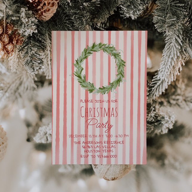 Convites Retro-Mão Desenhada Festa Vermelha de Festa de Fúr (Criador carregado)