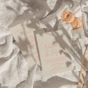 Convites Retro Mão Escrita Whimsical All In One Wedding