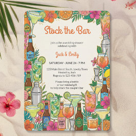 Convites Retro Maximalist Tropical Floral Stock the Bar
