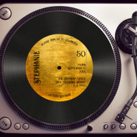 Retro Metallic Dourado Record Music 50th Birthday