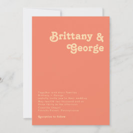 Convites Retro Moderno | Casamento Coral