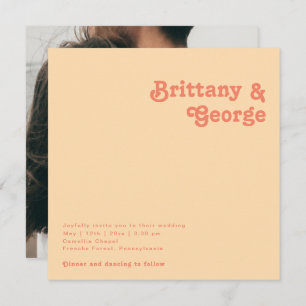 Convites Retro Moderno Casamento de Fotografias na Praça