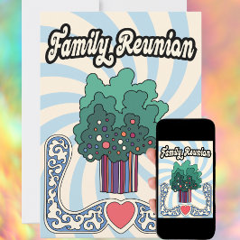 Convites Retrô Moderno da Reunião Familiar