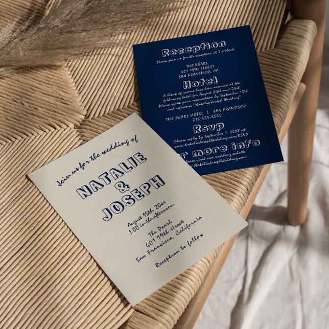 Convites Retrô Moderno Escrito À Mão De Todos Em Um Casamen (Criador carregado)