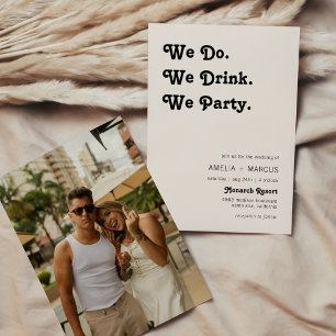 Convites Retro Moderno Nós Bebemos Casamento Festas