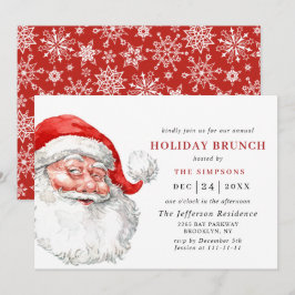 Convites Retro Papai Noel Natal HOLIDAY BRUNCH