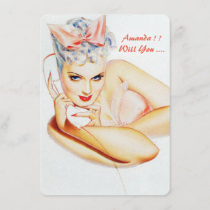 Convites Retro personalizado ser minha dama de honra/madrin