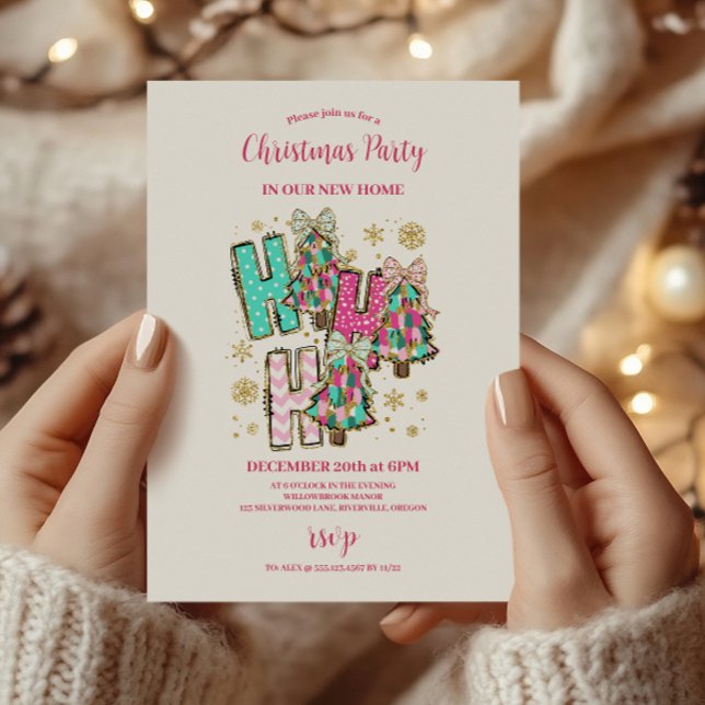 Convites Retro Pink Nutcracker Christmas  (Criador carregado)