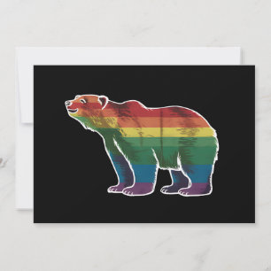 Convites Retro Polar Arco Arco-Íris Lésbica LGBT Orgulho ga