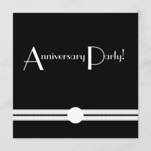 Convites Retro preto e branco do aniversário do art deco