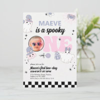 Retro Purple Halloween Spooky Um primeiro aniversa