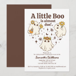 Convites Retro Queda Um Pequeno Boo É Quase Chá de fraldas 
