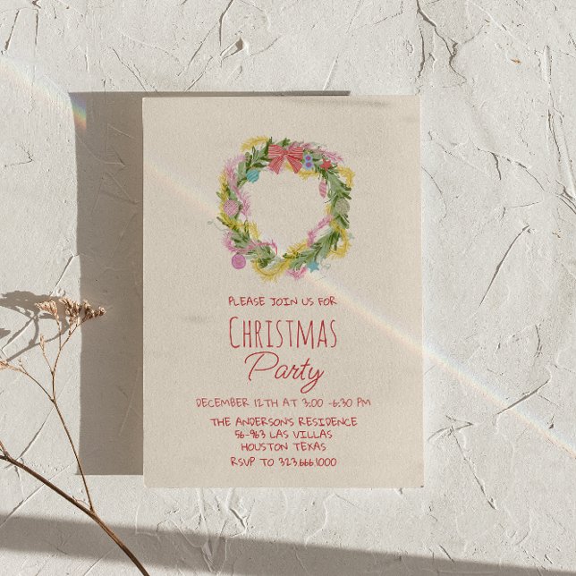 Convites Retro Quirky Colorky Arco Wreath Party (Criador carregado)