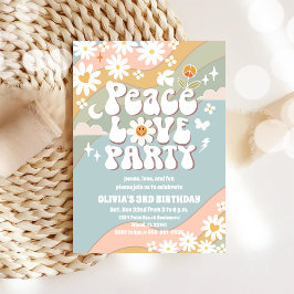 Convites Retro Rainbow Birthday Invitation