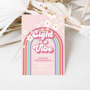 Convites Retro Rainbow Eight é uma Vibração de 8º Aniversár