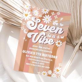 Convites Retro Rainbow Groovy Birthday Invitation