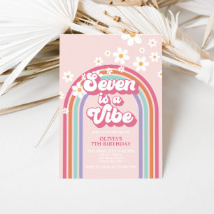 Convites Retro Rainbow Seven é uma Vibração 7º Aniversário