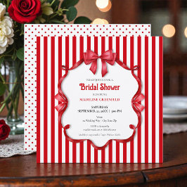 Convites Retro Red & White Wedding Bridal Shower