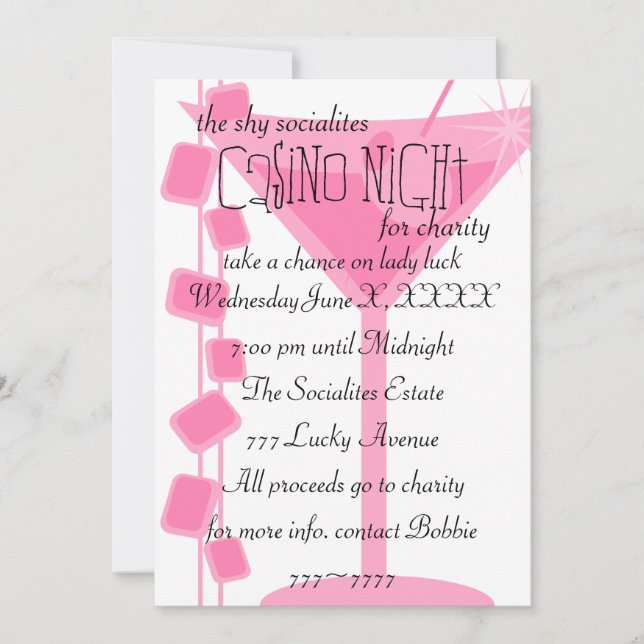 Convites Retro Rock Martini (Frente)