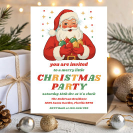 Convites Retro Santa Editable Christmas Party