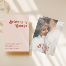 Convites Retro Simples | Monograma de Fotografia Casual Cor