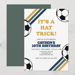 Convites Retro Soccer Hat Trick 3º Aniversário