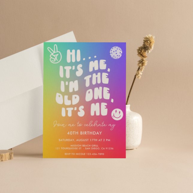 Convites Retro sou eu sou o velho qualquer aniversário (Criador carregado)