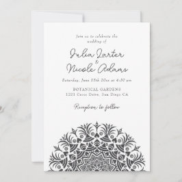 Convites Retro Spanish Abstract Floral Mandala Wedding