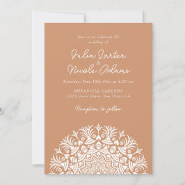 Convites Retro Spanish Abstract Floral Mandala Wedding