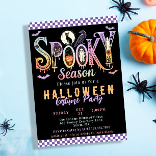 Convites Retro Spooky Season Pastel Halloween Festa de Figu