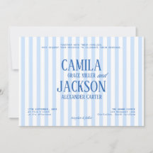 Retro Sriped White and Blue Wedding