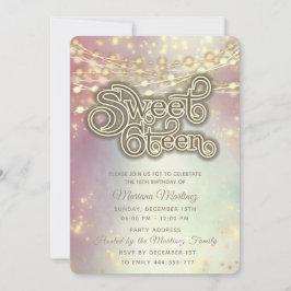 Convites Retro String acende brilho dourado