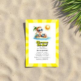 Convites Retro Sunny Beach, "Aqui Vem o Filho", Chá de fral