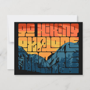 Convites Retro Sunset Landscape Hiking Adventure Explorar