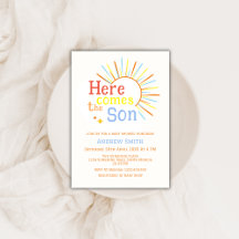 Retro Sunshine Vem O Chá de fraldas Filho