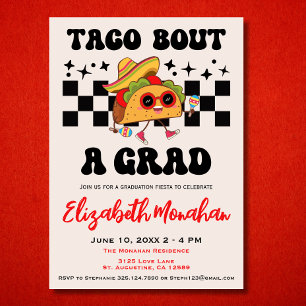Convites Retro Taco Sobre Graduação Fiesta Formando