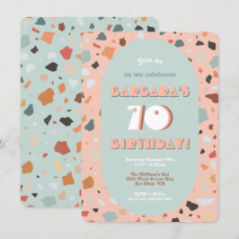 Convites Retro Terrazzo Hippie Boho Birthday