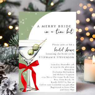 Convites Retro Vermelho Arco Martini Natal Chá de Noiva