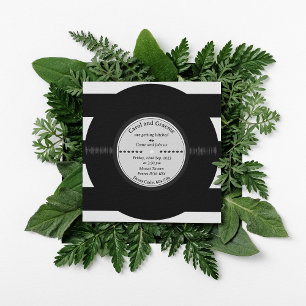 Convites Retro Vinil Record Elegant Chic Wedding