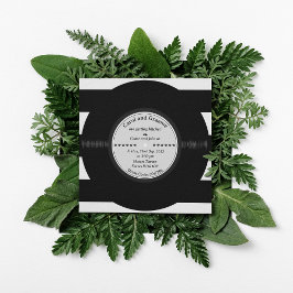Convites Retro Vinil Record Elegant Chic Wedding