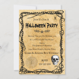 Convites Retro Vintage Halloween Party Invitation Card