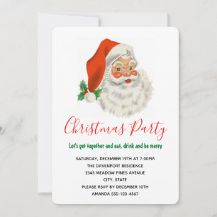 Convites Retro Vintage Jolly Papai Noel Natal