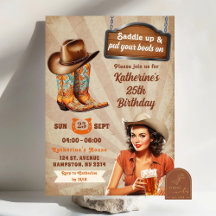 Retro Vintage Pin Up Cowboys Adulto Aniversário
