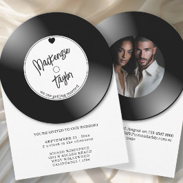 Convites Retro Vinyl Record Photo Wedding