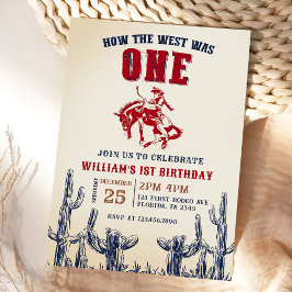 Convites Retro Western Como O Ocidente Era Um primeiro aniv