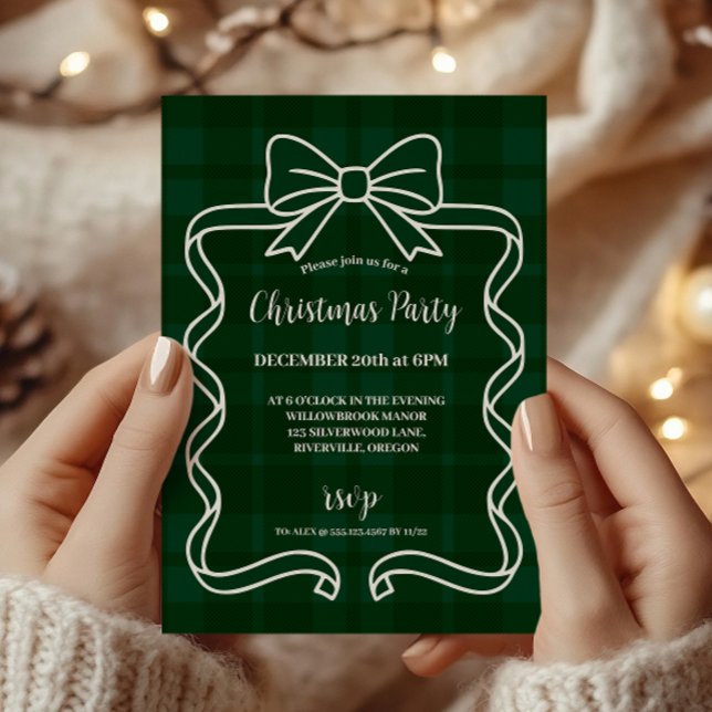 Convites Retro Xadrez Verde Natal Caprichoso  (Criador carregado)